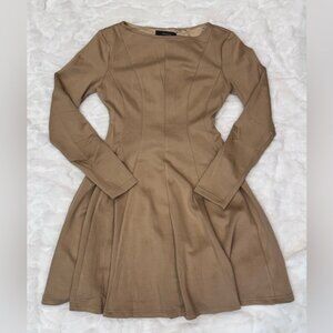 NWT Zesica Double Lined Long Sleeve Tan Dress Size Small